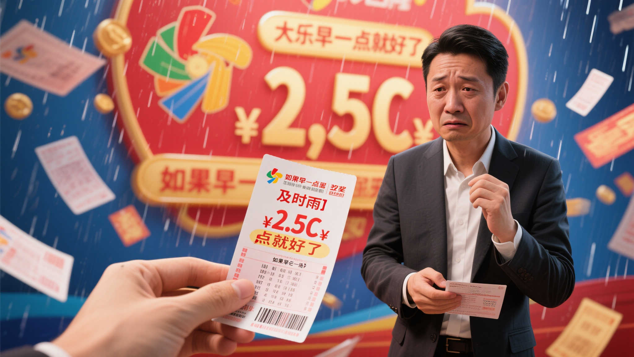 大乐透2.5亿险中奖!生意人痛失巨额奖金叹息错过救命钱 大乐透2.5亿险中奖!生意人痛失巨额奖金叹息错过救命钱