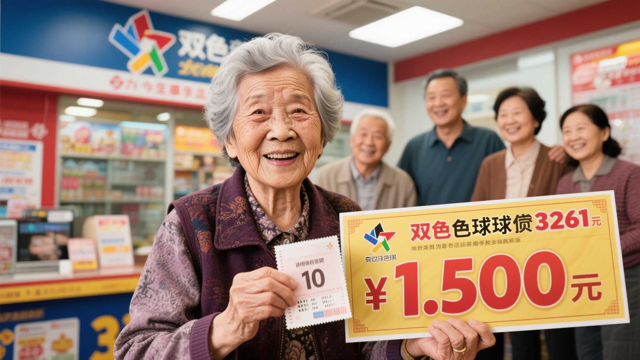 七旬老太10元喜中双色球3261万，慷慨赠予亲人1500万