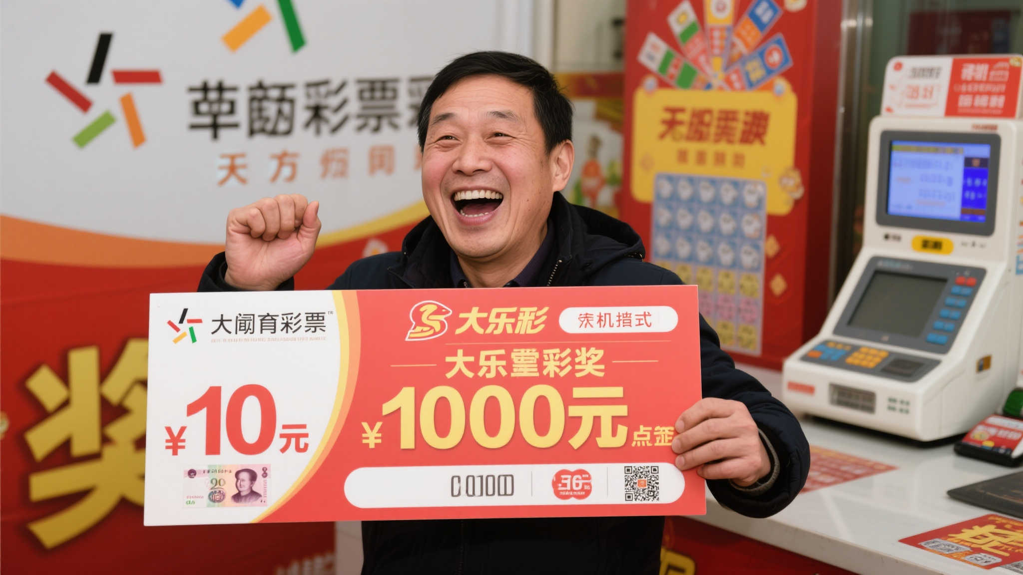 彩民10元机选喜中大乐透千万巨奖 兑奖时激动不已 彩民10元机选喜中大乐透千万巨奖 兑奖时激动不已