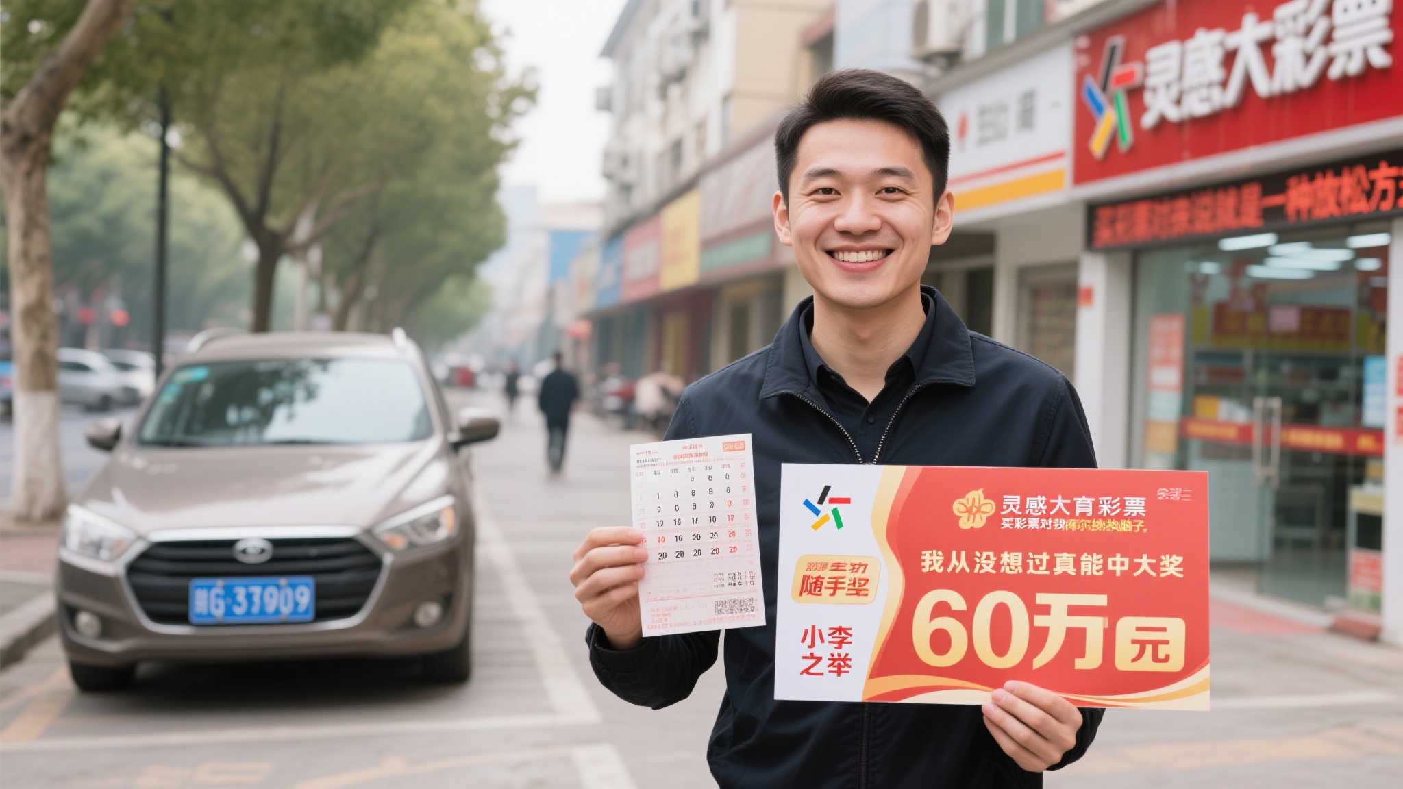 彩民突发灵感记车牌号，喜中体彩60万：买彩票只为娱乐