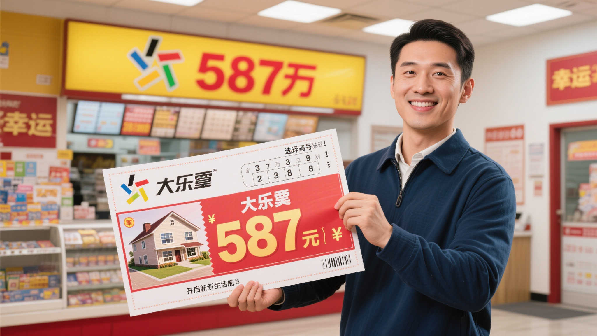 男子凭自选号码喜中大乐透587万，计划换购更大住房