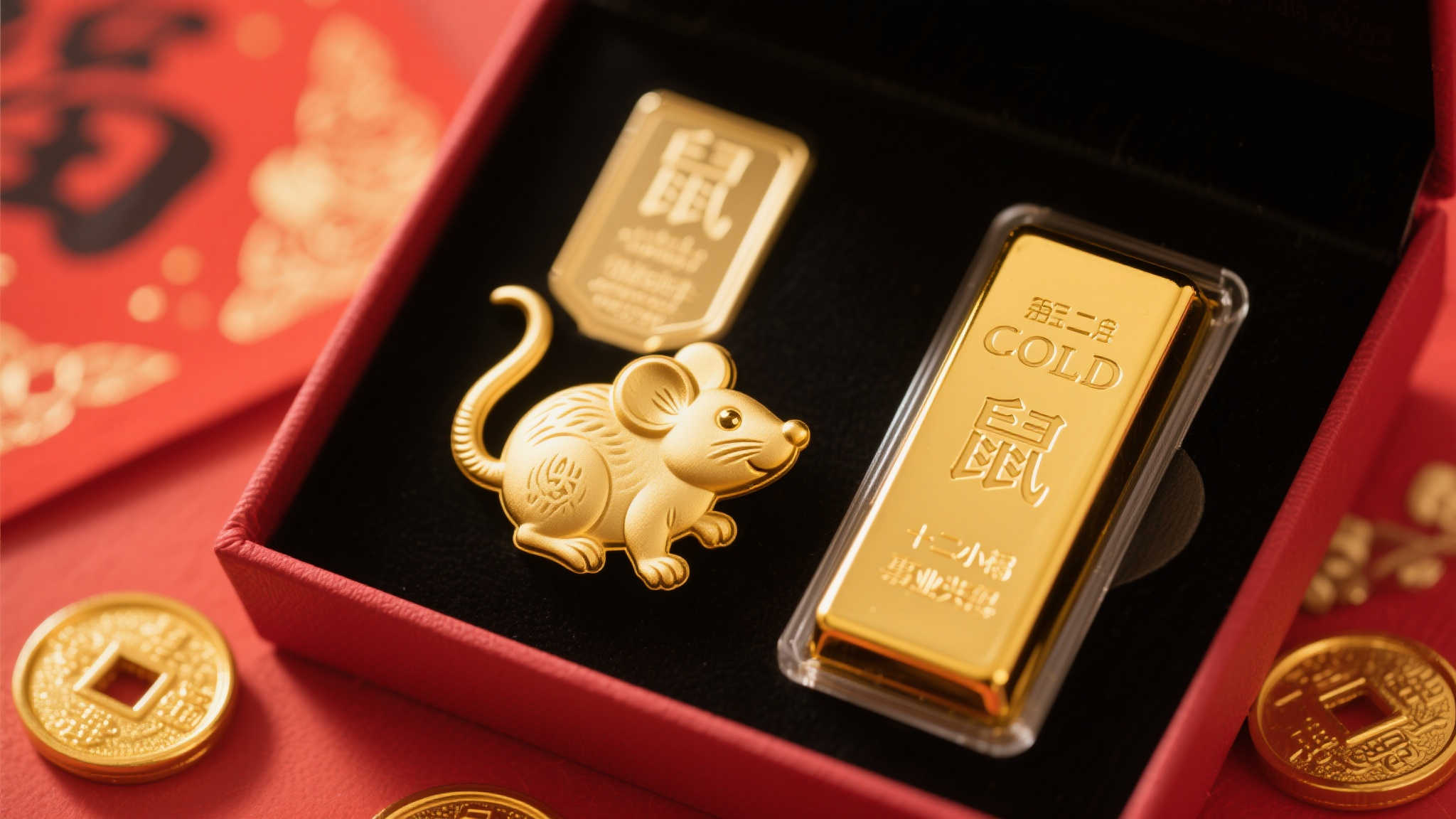 金鼠送福 好运伴金条 金鼠送福 好运伴金条